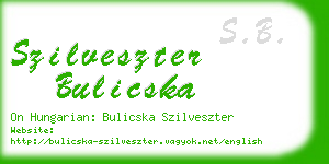 szilveszter bulicska business card